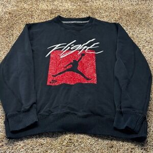 Nike Jordan Flight‎ Crewneck Sweatshirt Mens XL Black Jumpman Graphic 527189-010